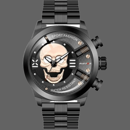 LONGBO 9439 Fashion Circular Skull Watch