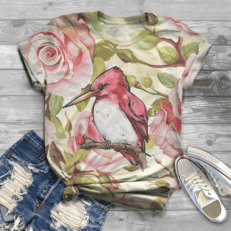 Printed Men's And Women's Tops Loose Short Sleeves Loose Casual T-Shirts