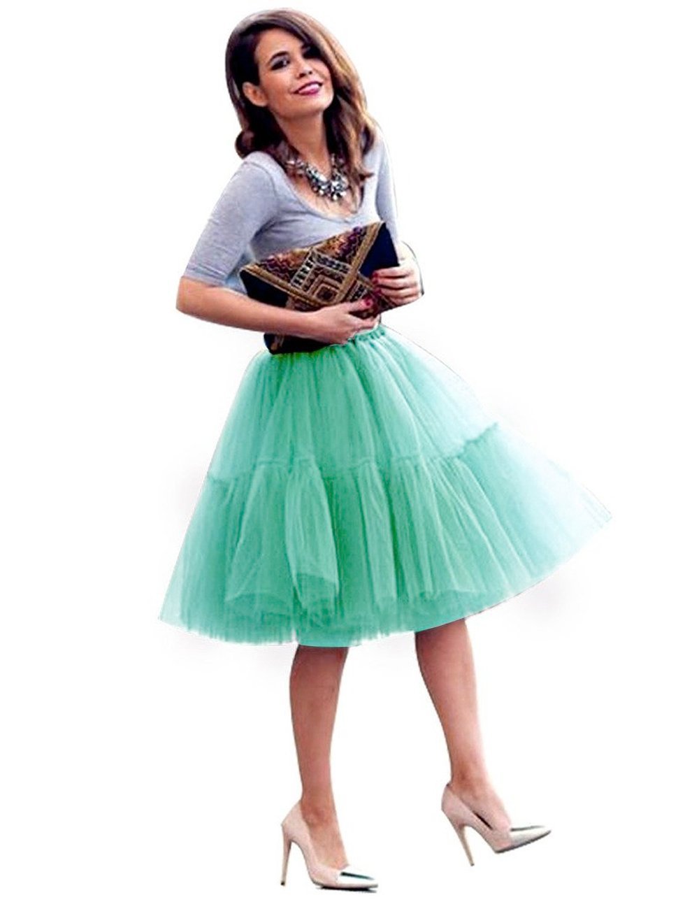 Spring And Summer Mesh Pleated Bubble Skirt