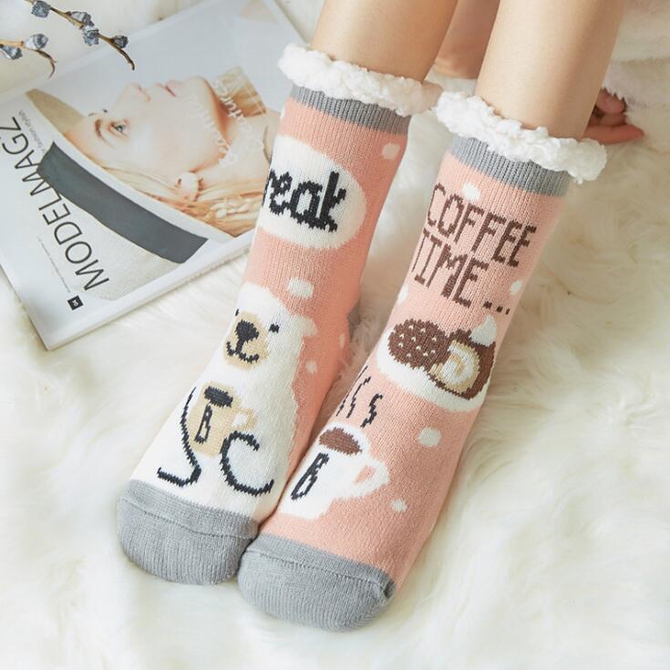 Warm and thick Plush sleeping socks