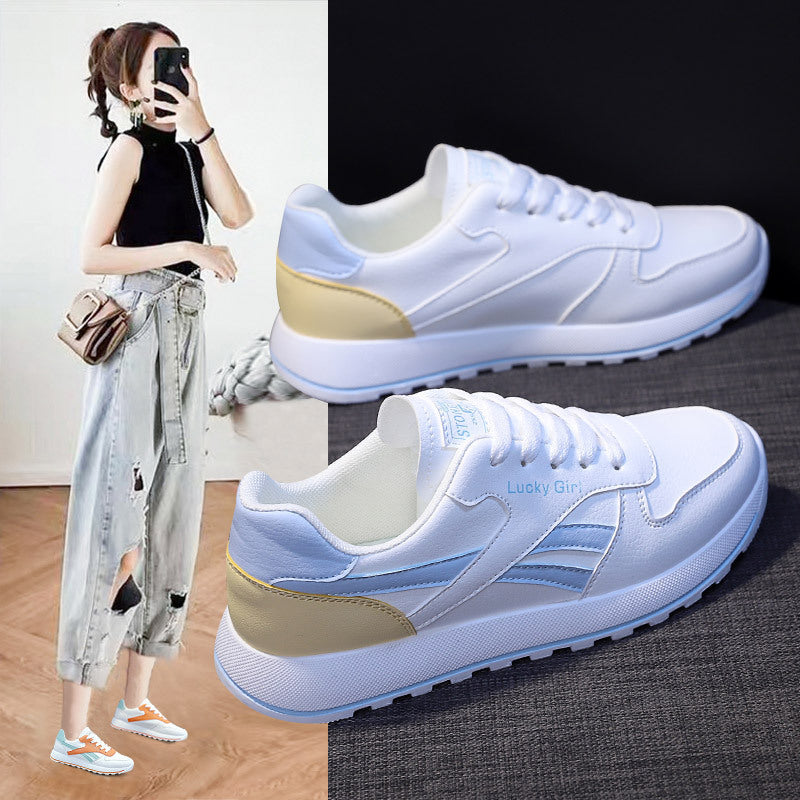 Kvinders nye åndbare sneakers med tyk sål i mesh, der passer til alt