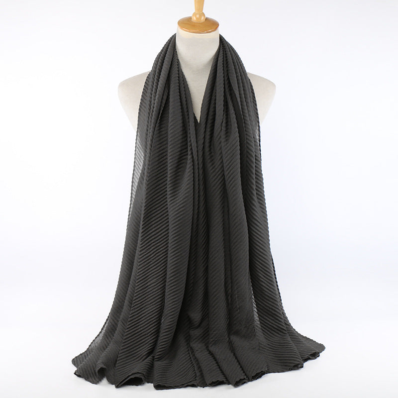 Pleated cotton women's scarf