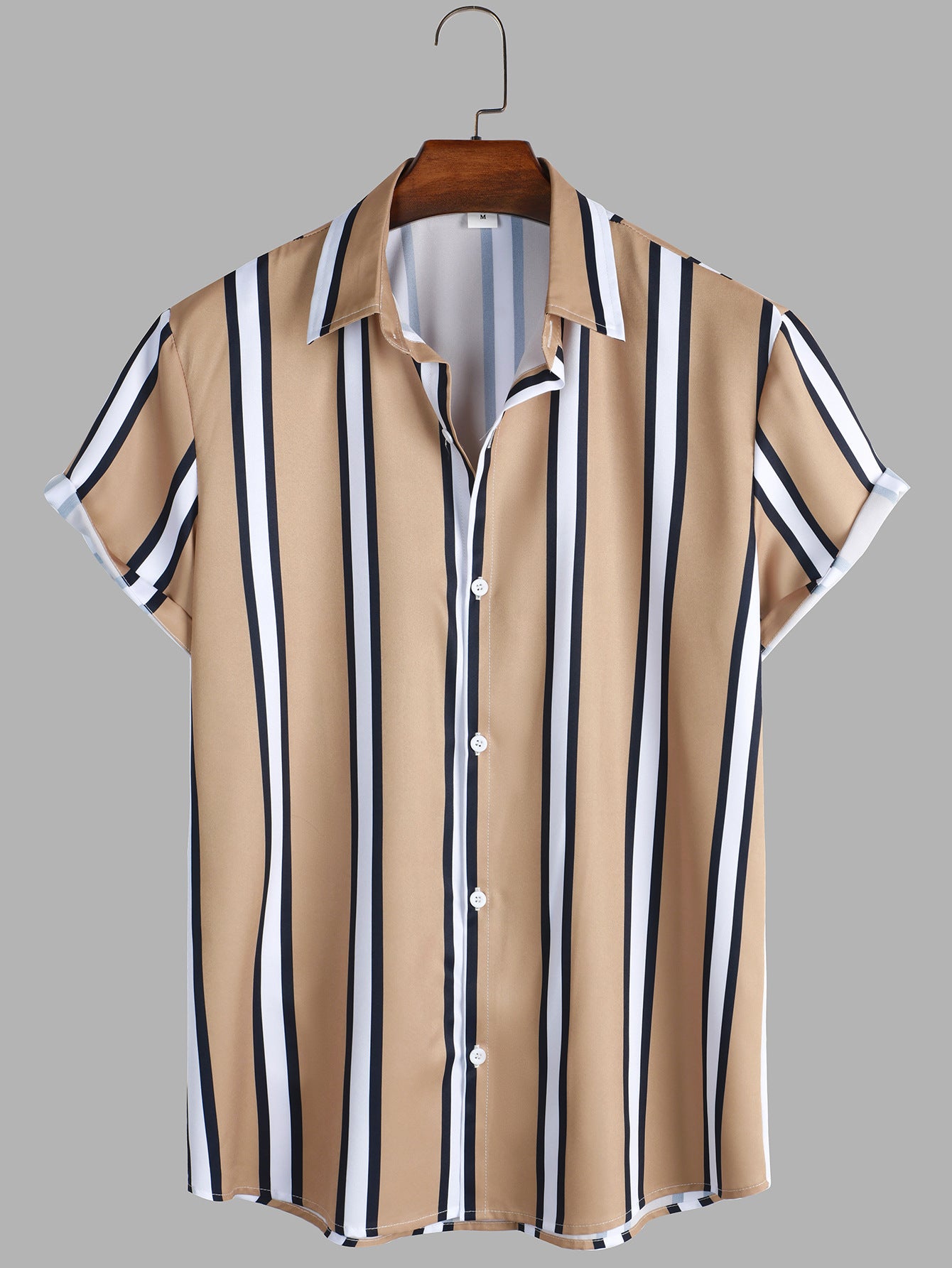 Striped Shirt Men's Casual Short Sleeves