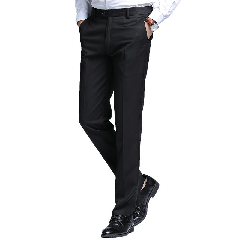 Men's Solid Color Versatile Straight Leg Suit Pants