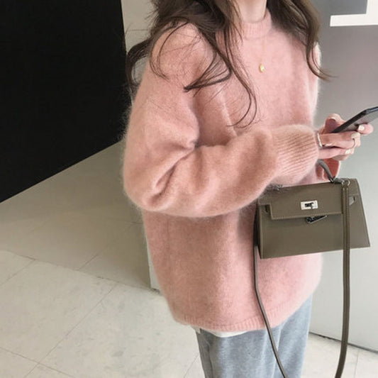 Loose And Lazy Style Thickened Sweater Top For Women