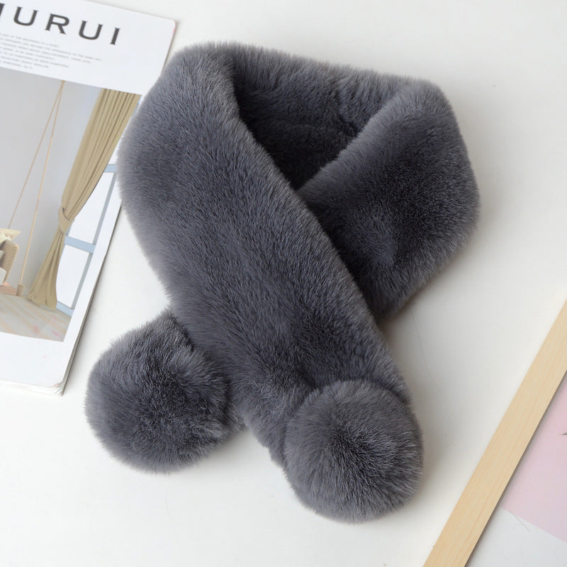 Warm thickened fur plush scarf