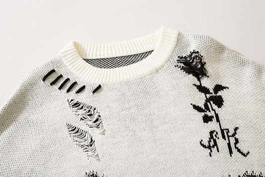High Street Rose Jacquard Niche Design Torn