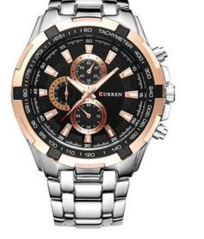 Business fashion casual sports six-needle steel belt men's quartz watch