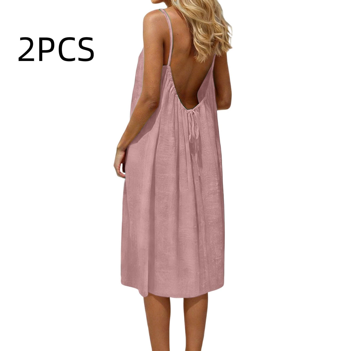 Ice Silk Linen Dress Plus-size Womens Fashion