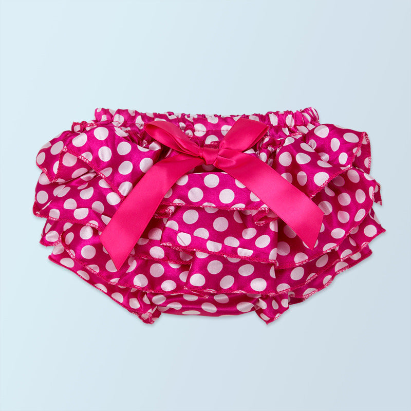 Girls bow-knot satin triangle shorts multicolor children's pants