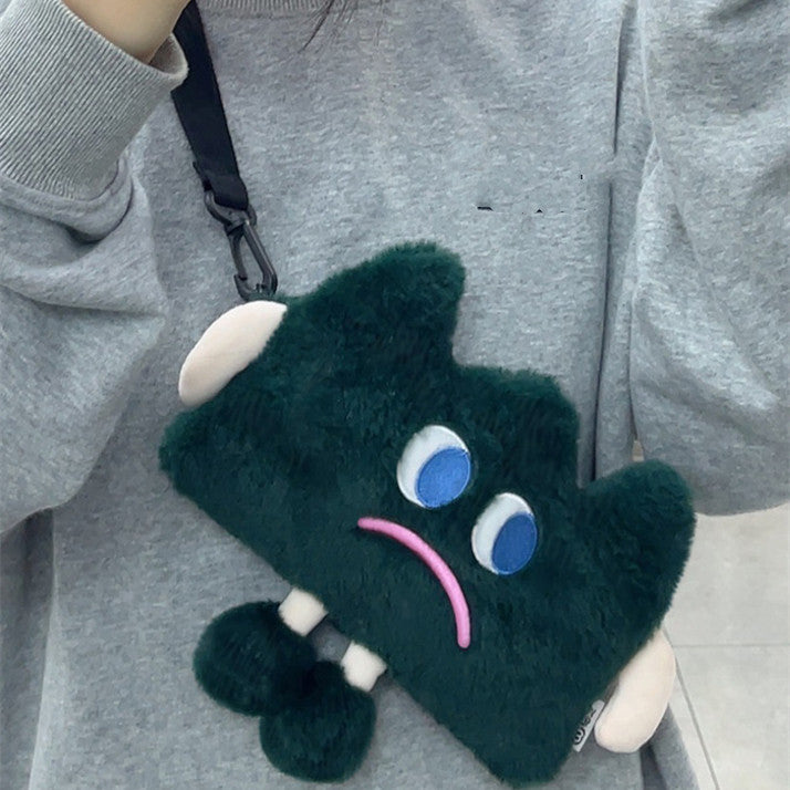 Emotional Straw  Mobile Phone Bag Cute Plush Crossbody Bag Female