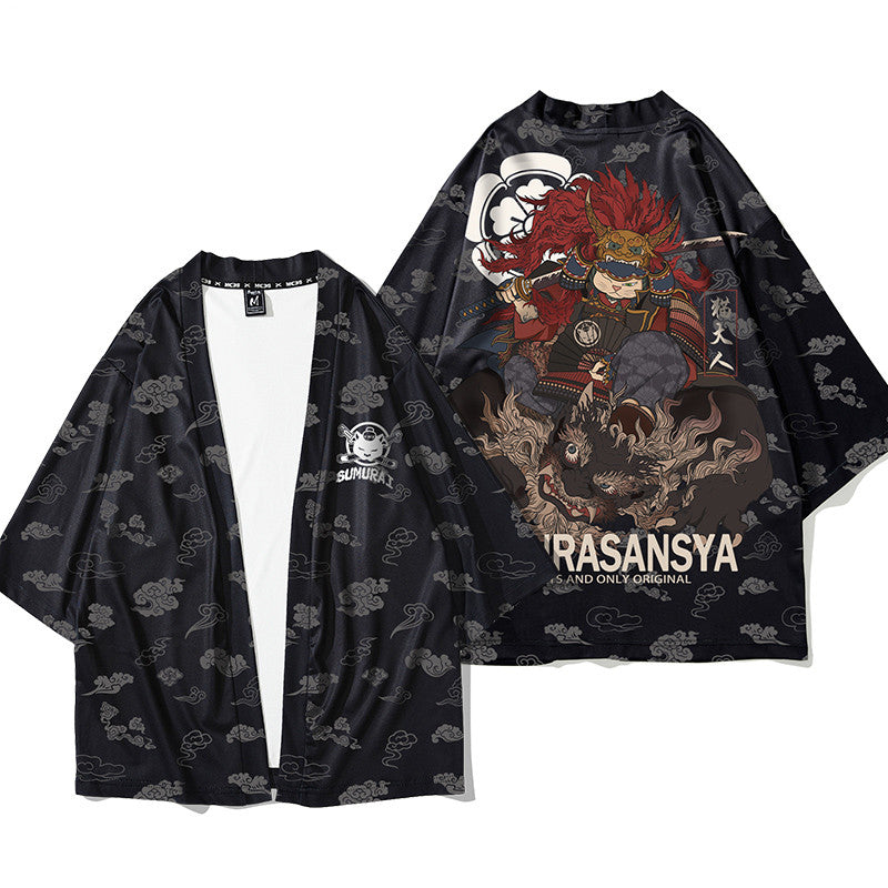 National tide japansk cardigan-morgenkåbe