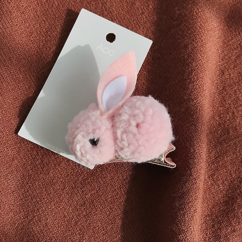 Cute Lamb Hair Three-dimensional Rabbit Head Rope