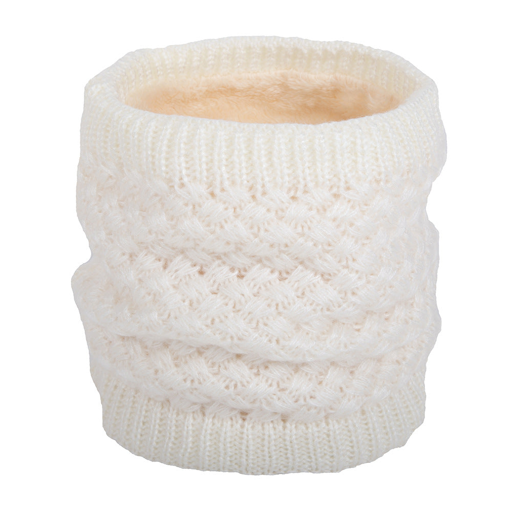 Winter plus velvet warm wool knitted bib cover