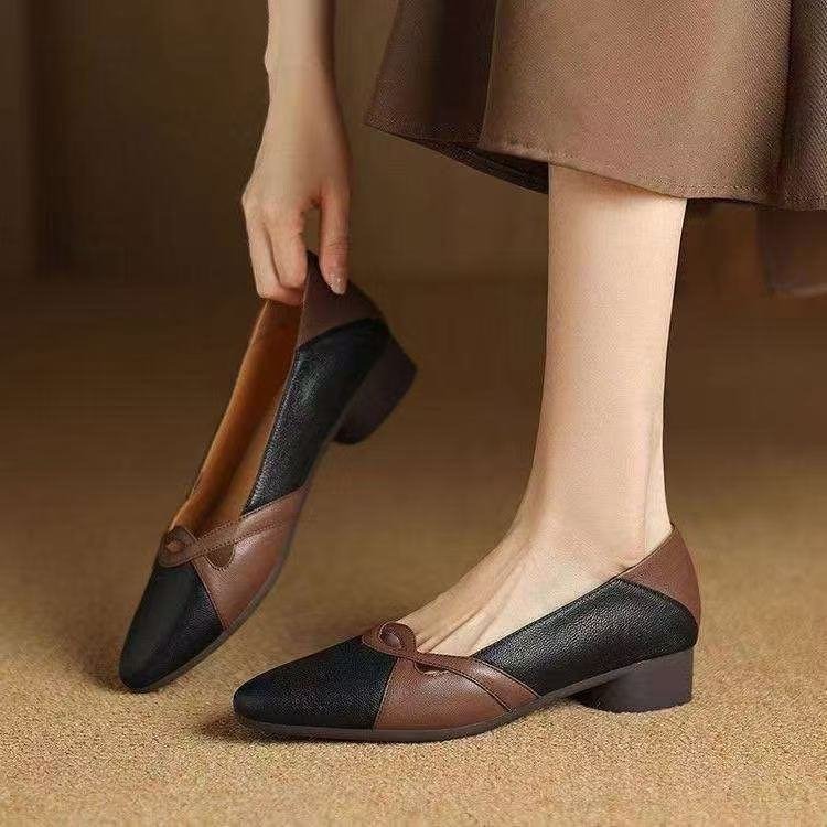 Women's Winter New Pointed-toe Low-cut All-match Leather Shoes
