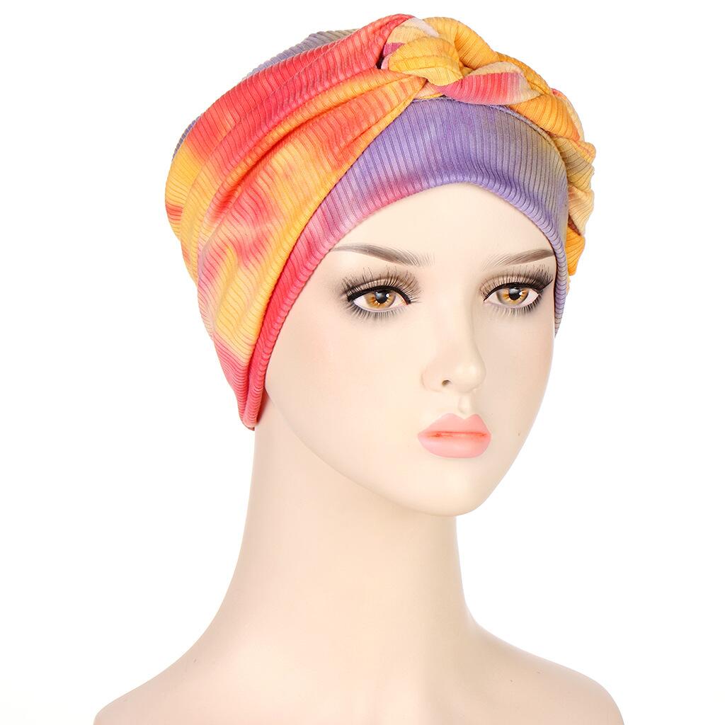 Women's Tie Dyed Multi-color Soft Headband And Hat