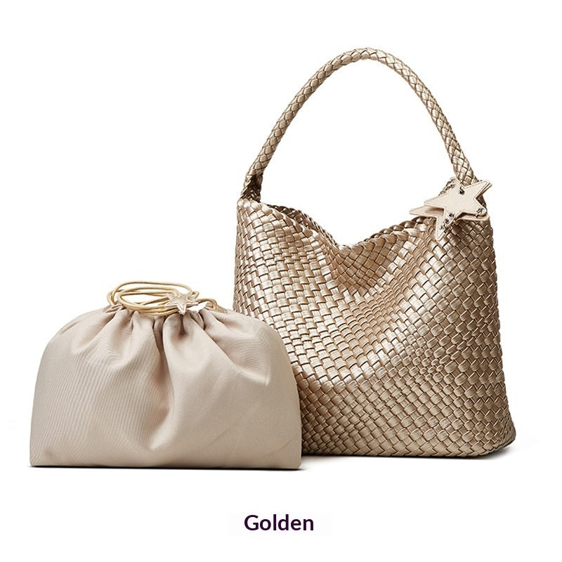 Laid-back Style Single-shoulder Underarm Bucket Bag