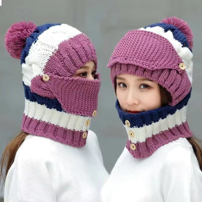 Hat female autumn and winter bib one