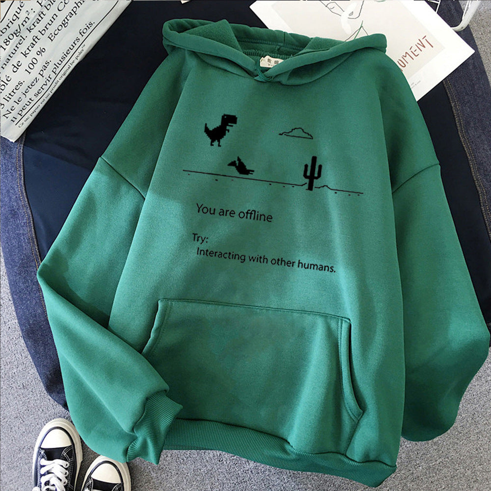 Dame Retro Dinosaur Mode Casual Sweater