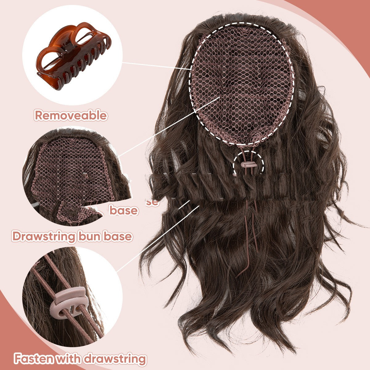 Pear-shaped Hair Roll Chemical Fiber High Ponytail