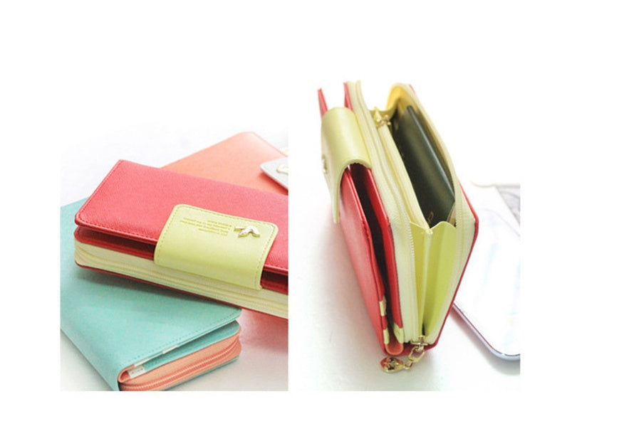 Mobile phone bag spot long zipper coin purse ladies retro bills clip clutch bag