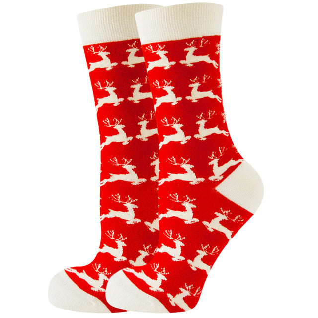 Christmas Santa Claus Women's Socks Elk Tide