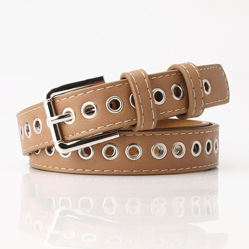 New metal whole eye belt ladies belt