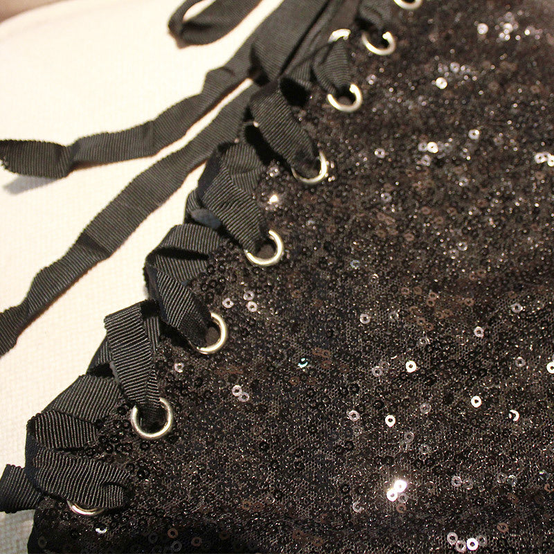 Sequined high waist shorts
