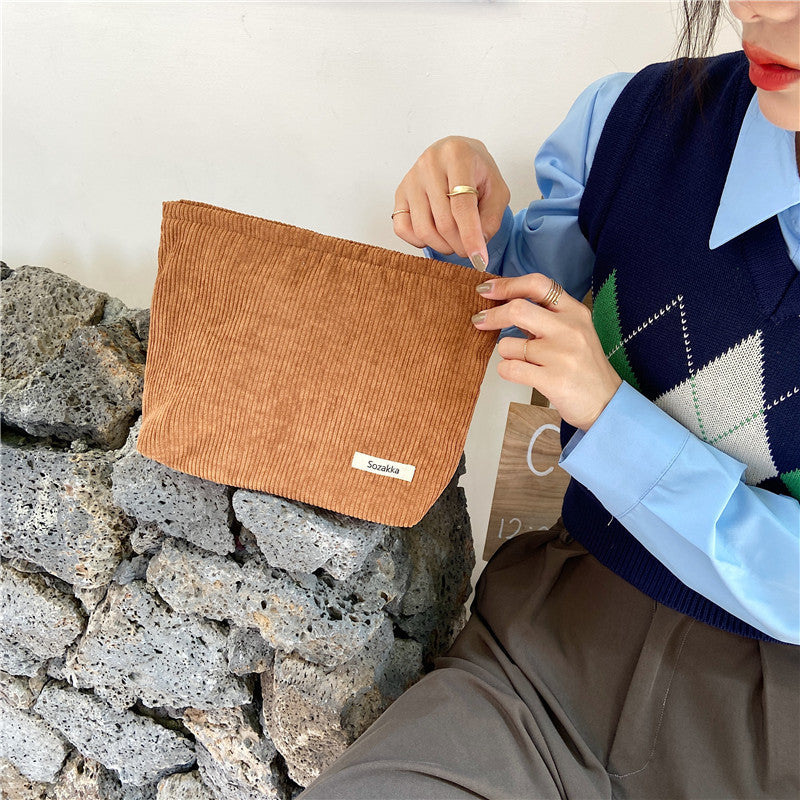 Fashion Corduroy Cosmetic Bag Women