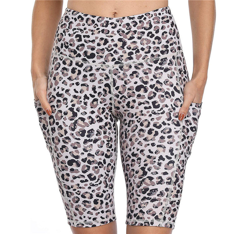 Women's Fashion Casual Leopard Print Printed High Waist High Stretch Yoga Pants