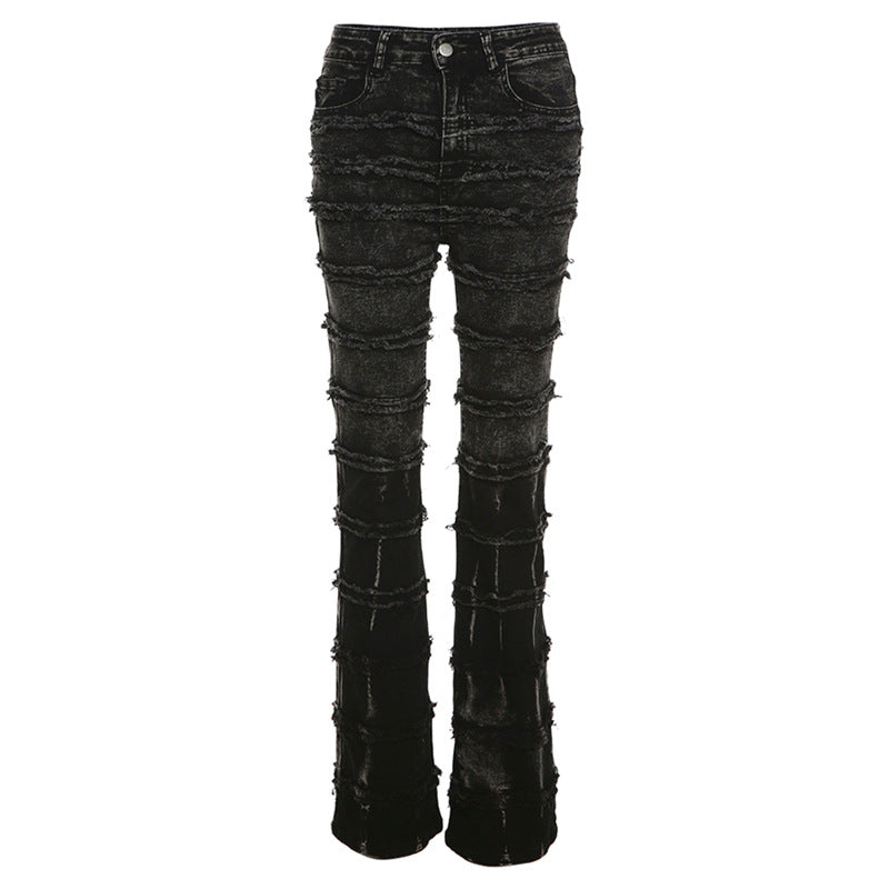 Skinny Calf Women's Flared Denim Trousers