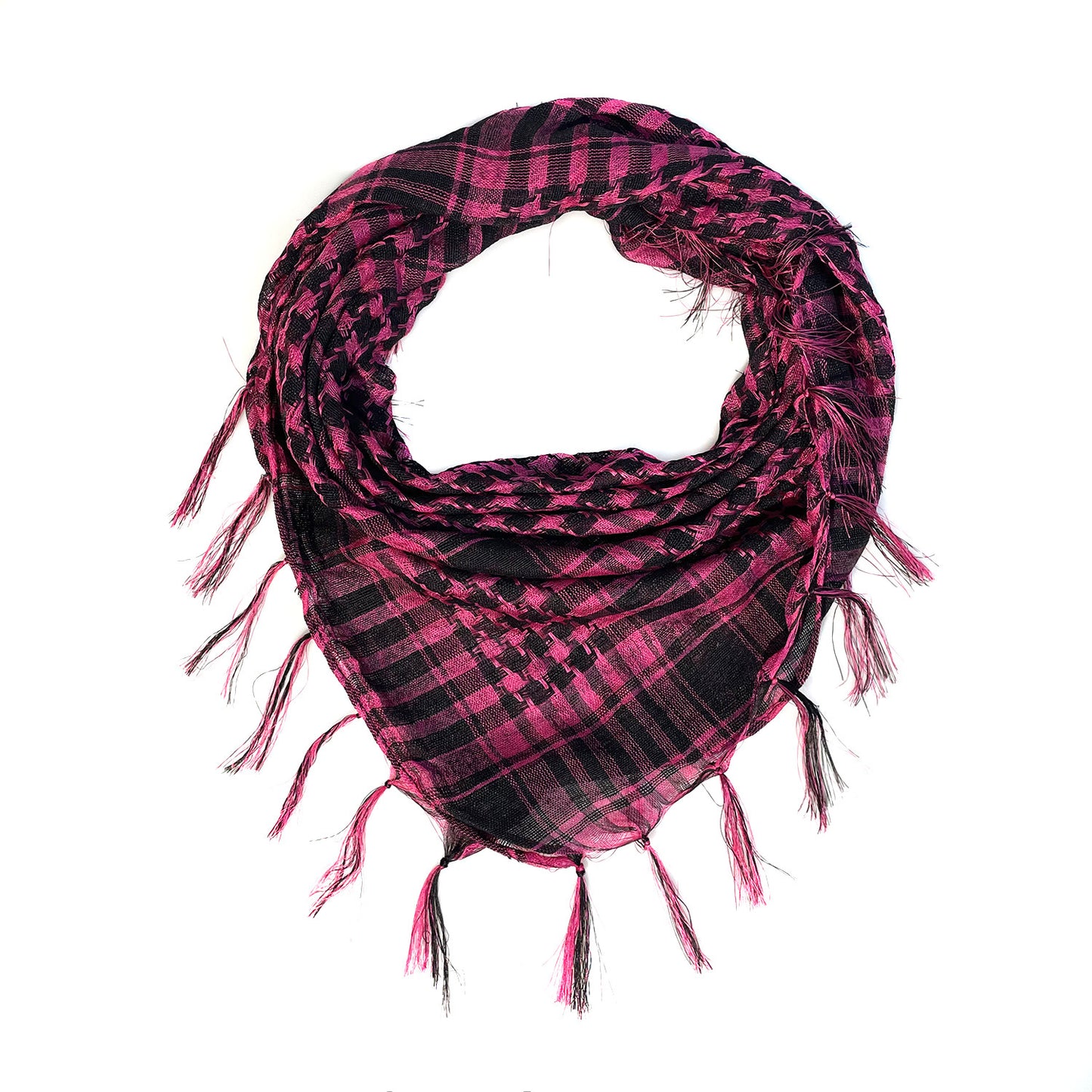Network Silk Houndstooth Square Keffiyeh Military Fans Tactical Tassel Desert Scarf