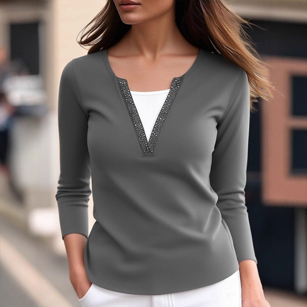 European And American Women's Fake Two-piece Top