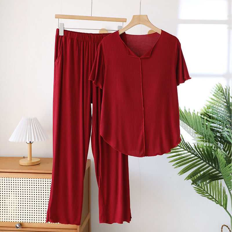 Modal Short-sleeve Pants Set Suitable For Both Home Wear And Outdoor Activities
