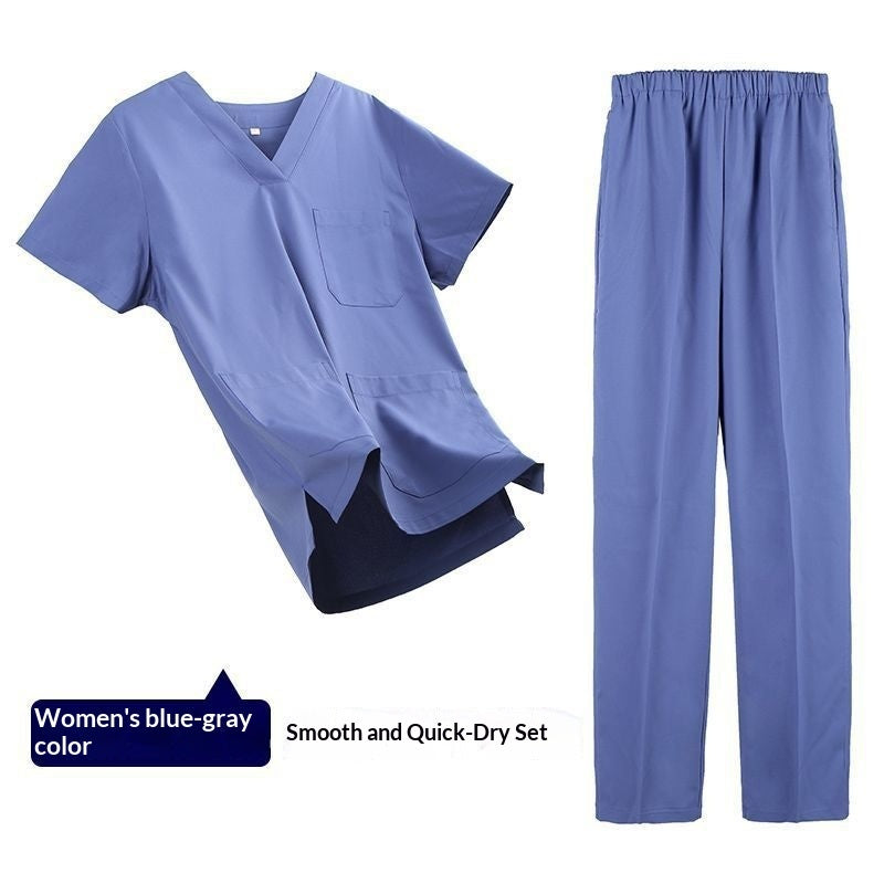 Womens Elastic Short Sleeve Surgical Gown For The Operating Room