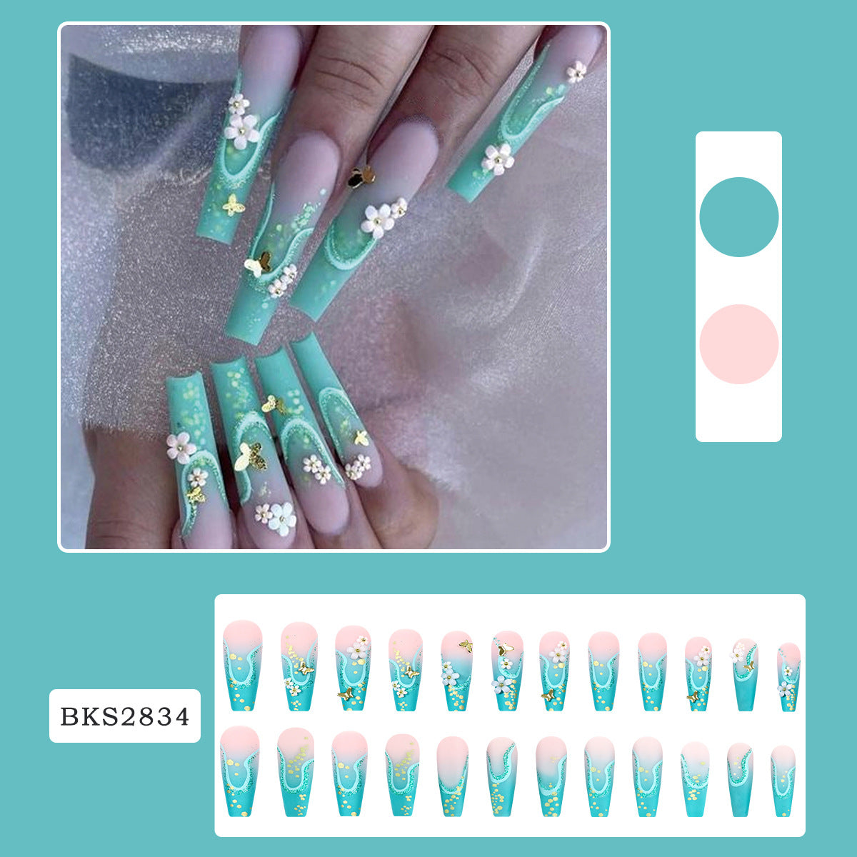 3D Camellia Butterfly Wear Nail Patch