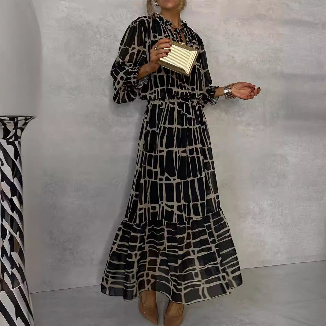 Autumn Long Sleeve Printed Dress