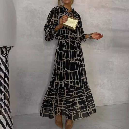 Autumn Long Sleeve Printed Dress