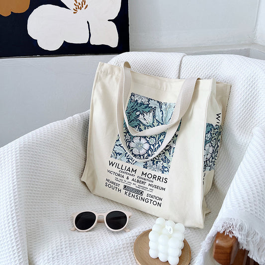 Spring Flowers Blooming English Large Capacity One Shoulder Canvas Bag