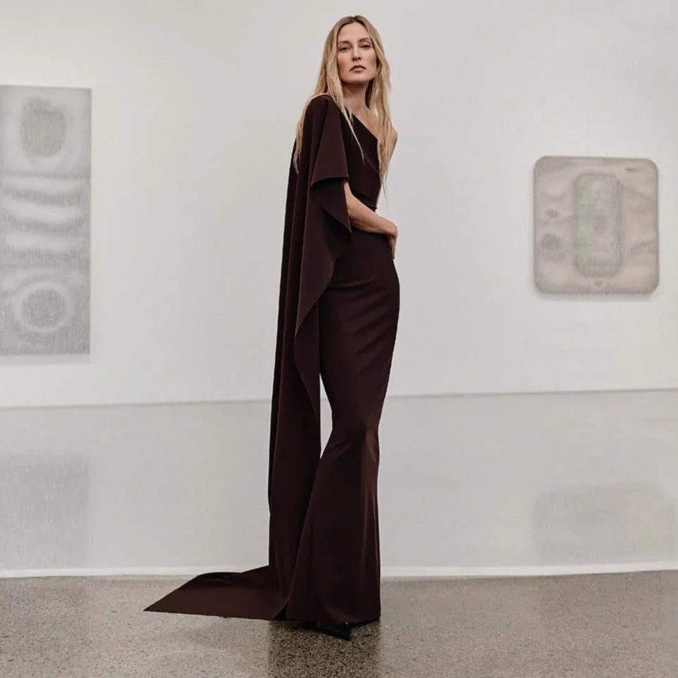 Womens Stylish Figure-hugging Asymmetrical Sleeveless Dress
