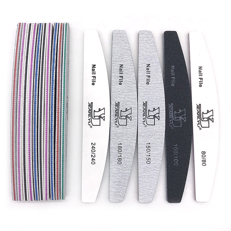 High Quality Double-sided Half-month Nail File Strip Manicure Implement