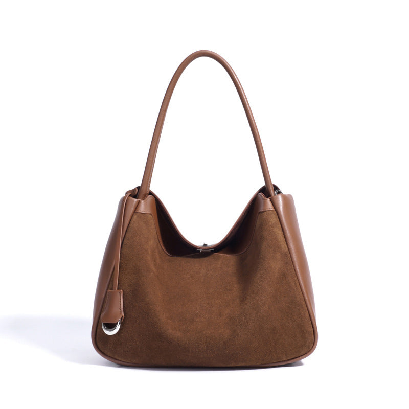 Versatile Genuine Leather Tote Bag Crafted From Matte Cowhide