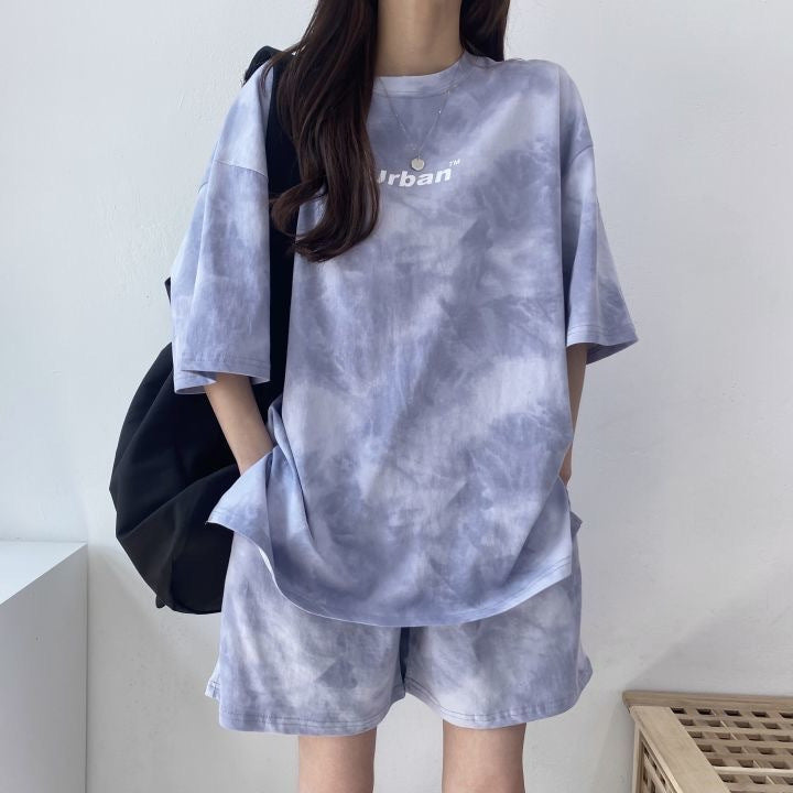 Women's Casual Two-piece Set With Top And Shorts