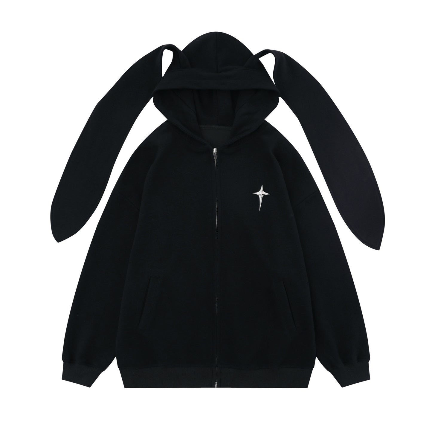 Design Hooded Rabbit Ears Cardigan Woman Cotton Dress