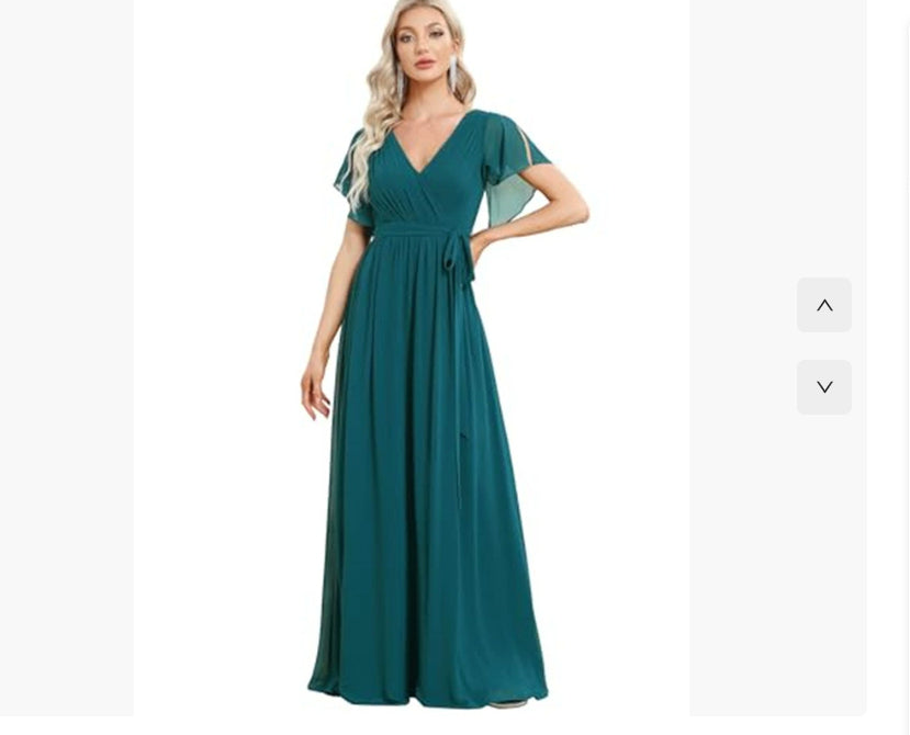 Mesh Solid Color Evening Dress