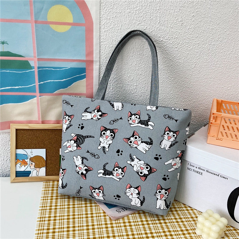 Canvas Large Capacity Ladies Print Tote Bag