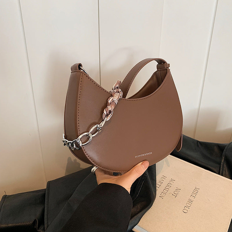 Enkel All-match Retro Fashion Skulder Trendy Lille Sadel Taske