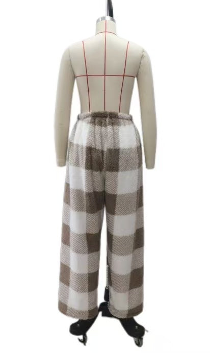 Women's Casual Loose Casual Checkered Pants