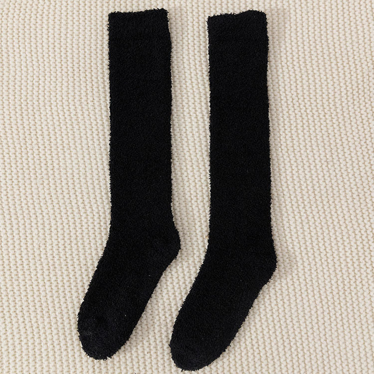 No Hair Loss Coral Velvet Knee Socks For Children To Thicken And Keep Warm