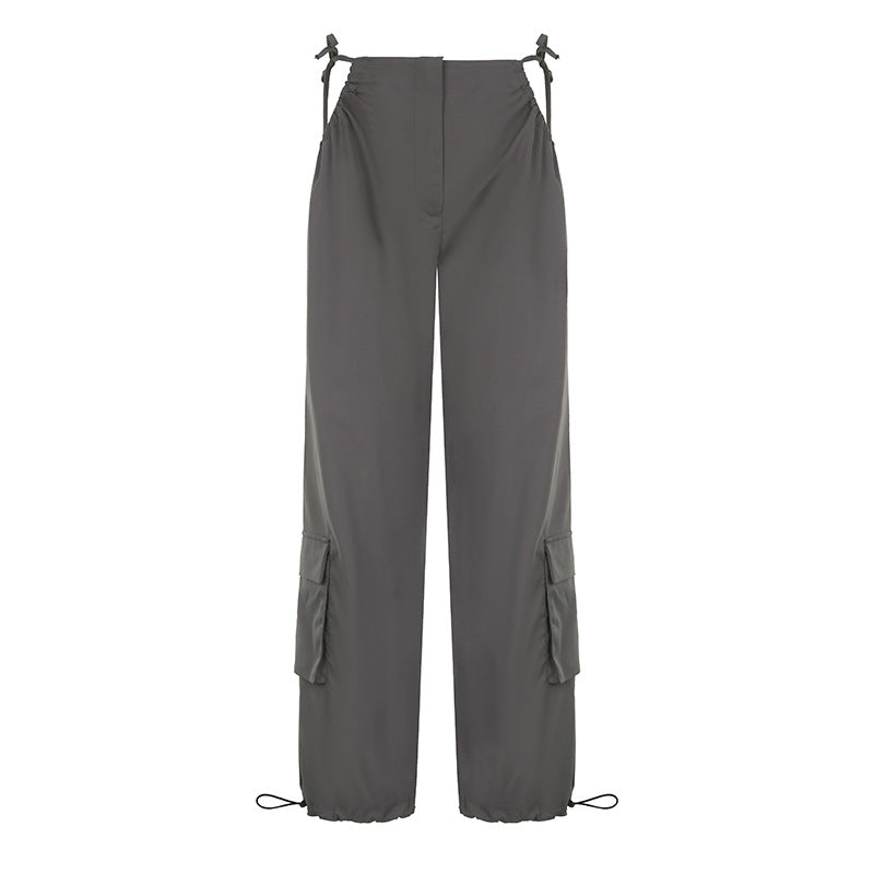fashion Low Waist Drawstring Strap Overalls